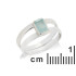 Anillo con calcedonia azul natural, en plata 925 rodiada