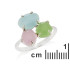 Bague avec multipierres multicolores naturelles, en argent rhodié 925
