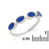 Ring with natural blue lapis lazuli, in rhodium-plated silver 925