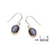 Boucles d'oreilles avec labradorite multicolore naturelle, en argent rhodié 925