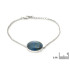 Armband met blauwe shattuckiet, in 925 gerhodineerd zilver, lengte 16+2,5 cm