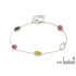 Armband met veelkleurige toermalijn, in 925 gerhodineerd zilver, lengte 16+3 cm