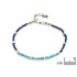 Pulsera con zafiro y turquesa, en plata 925 rodiada, longitud 16+3 cm