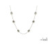 Collana con labradorite multicolore, in argento 925 rodiato, lunghezza 42+5 cm