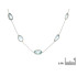 Collier avec topaze bleue naturelle, en argent rhodié 925, longueur 41 + 5 cm