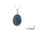 Ovale hanger met blauwe shattuckiet, in 925 gerhodineerd zilver, hoogte 2+0,8 cm