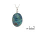 Pendentif ovale avec shattuckite bleue, en argent rhodié 925, hauteur 2,5+0,8 cm