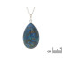 Pendente gota com shattuckite azul, prata banhada a ródio 925, altura 2,7+0,8 cm
