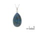 Pendentif goutte avec shattuckite bleue, argent rhodié 925, hauteur 2,7+0,8 cm