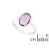 Anello con ametista viola naturale, in argento 925 rodiato
