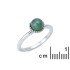Ring met natuurlijke groene aventurijn, in gerhodineerd zilver 925