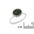 Anello con avventurina verde naturale ovale, in argento 925 rodiato