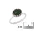 Ring met ovale natuurlijke groene aventurijn, in gerhodineerd zilver 925