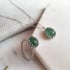 Ring met ovale natuurlijke groene aventurijn, in gerhodineerd zilver 925