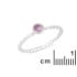 Bague avec améthyste violette naturelle, en argent rhodié 925