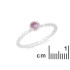 Ring met natuurlijke paarse amethist, in gerhodineerd zilver 925