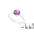 Ring met natuurlijke paarse amethist, in gerhodineerd zilver 925