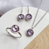 Anillo con amatista violeta natural, en plata 925 rodiada