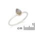 Anillo con labradorita multicolor natural, en plata 925 rodiada