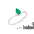 Inel cu onix verde natural, din argint 925 placat cu rodiu