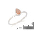 Anello con pietra di luna rosa naturale, in argento 925 rodiato