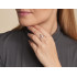 Anillo con cuarzo rosa natural, en plata 925 rodiada