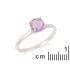Bague avec améthyste violette naturelle, en argent rhodié 925