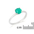 Anello con onice verde naturale, in argento 925 rodiato
