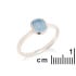 Anello con calcedonio blu naturale, in argento 925 rodiato