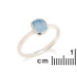 Anillo con calcedonia azul natural, en plata 925 rodiada