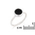 Ring with natural black onyx, in 925 rhodium silver