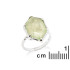 Ring with natural green prehnite, in 925 rhodium silver
