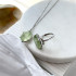 Ring with natural green prehnite, in 925 rhodium silver