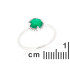 Anello tondo con onice verde naturale tondo, in argento 925 rodiato