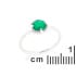 Anillo redondo con ónix verde natural redondo, en plata 925 rodiada