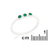 Anillo multipiedra con ónix verde natural redondo, en plata 925 rodiada