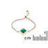 Square adjustable ring with square natural green onyx, in silver, 52 - 58 mm