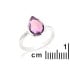 Bague goutte avec améthyste et oxyde zirconium, en argent rhodié 925