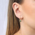 Boucles d'oreilles coeur avec aventurine verte naturelle, en argent doré 925
