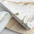 Boucles d'oreilles coeur avec aventurine verte naturelle, en argent doré 925