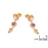 Dangling earrings with multi-colored stones, in 925 gold plated silver