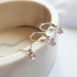 Orecchini con quarzo rosa naturale, in argento 925 rodiato