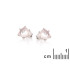 Heart stud earrings with natural rose quartz, in 925 rhodium silver