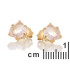 Heart stud earrings with natural rose quartz, in 925 gold plated silver
