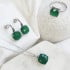 Boucles d'oreilles avec améthyste verte naturelle coussin, en argent rhodié 925