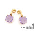 Pendientes colgantes con amatista violeta, en plata dorado 925