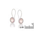 Orecchini con quarzo rosa naturale tondo, in argento 925 rodiato