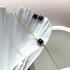 Boucles d'oreilles avec lapis-lazuli bleu naturel, en argent doré 925