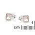 Brincos com quartzo rosa natural, em prata 925 com banho de ródio