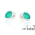Boucles d'oreilles avec onyx vert naturel, en argent rhodié 925